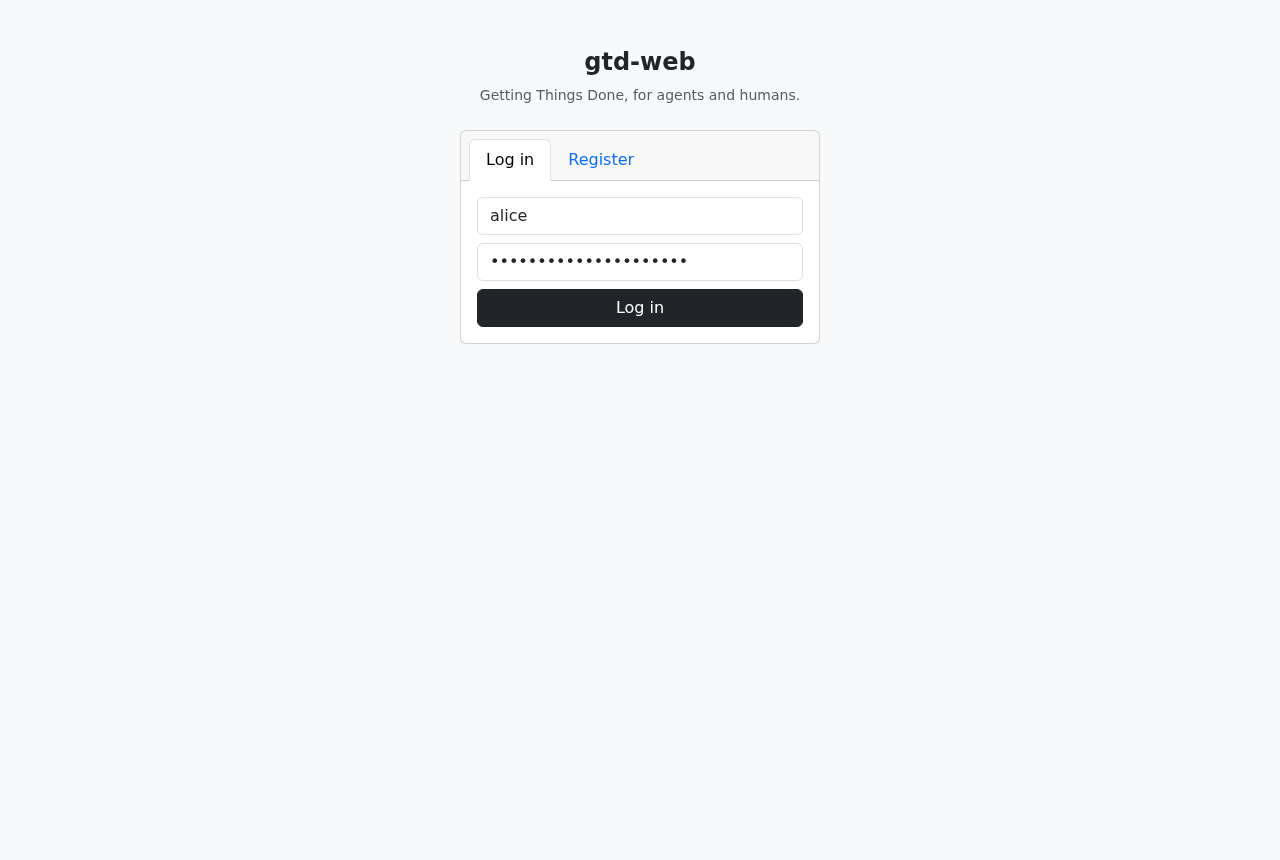 Login screen